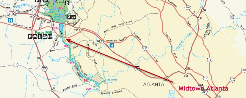 Chattahoochee River Relationship to Midtown Atlanta