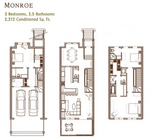 Ansley Parkside Townhomes Monroe Floorplan