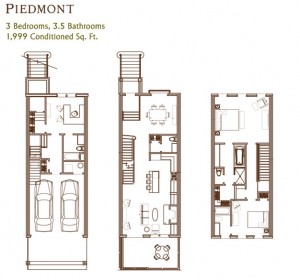 Ansley Parkside Townhomes Piedmont Floorplan