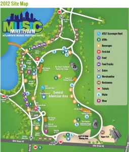 Music Midtown 2012 Site Map Midtown Atlanta GA