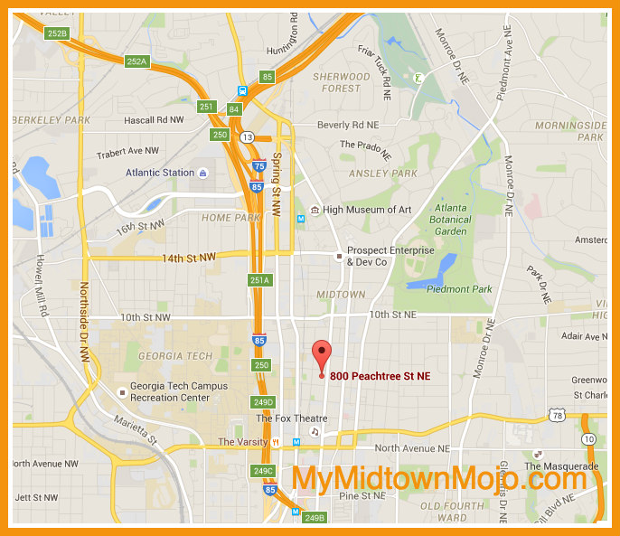 Map Of Midtown Atlanta Ga 