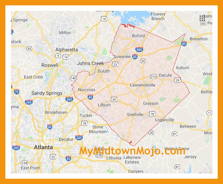 Gwinnett County Map Of Cities